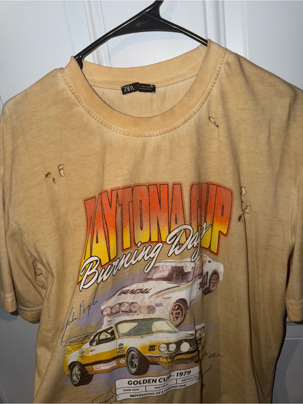 Zara Yellow Graphic Daytona Cup Racing Tee